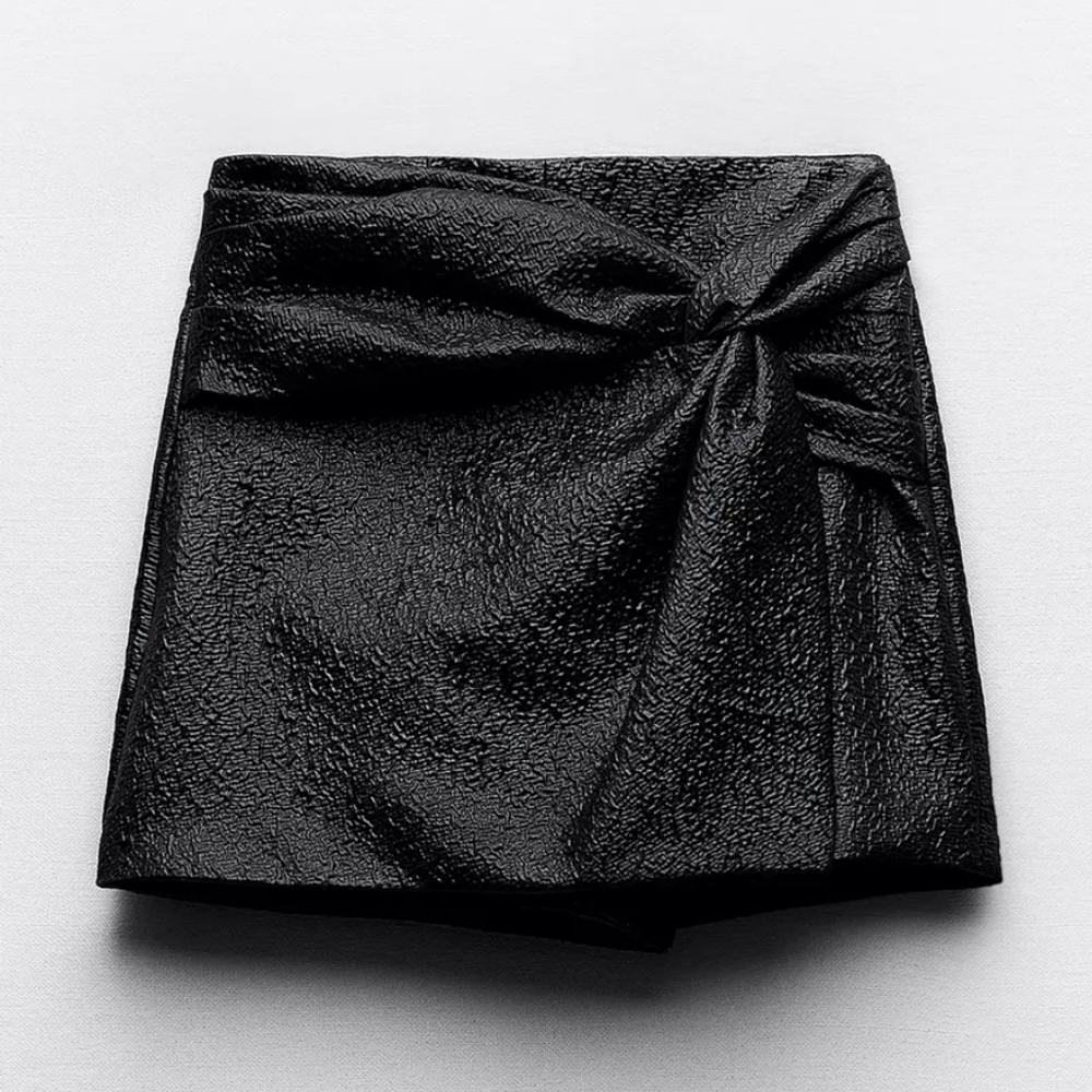 Zara Black Asymmetrical Skort Size Small - New
